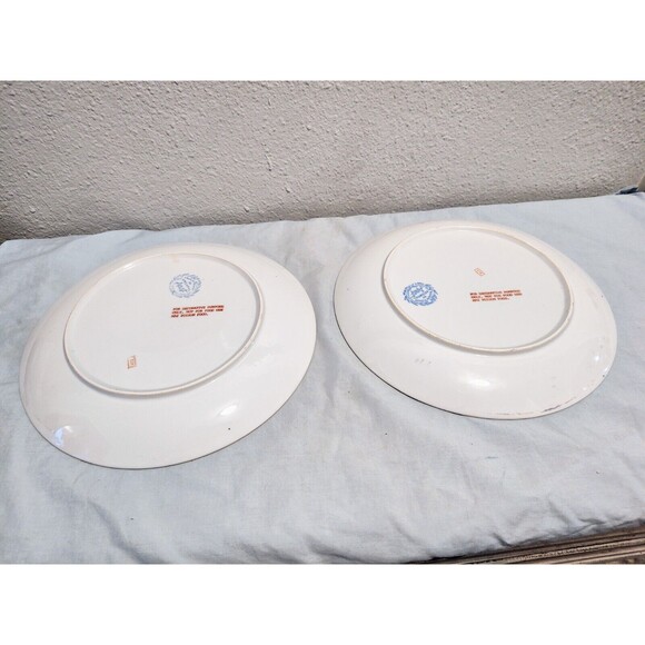 Lot Of 2 Oriental Accent Bird Plates Peacock Decorative Vintage 10.25 Inches - Picture 9 of 15